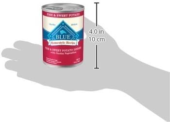 Blue Buffalo Homestyle Recipe Adult Wet Dog Food, Made with Natural Ingredients, Fish & Sweet Potato Dinner With Garden Vegetables, 12.5-oz can (Pack of 12)