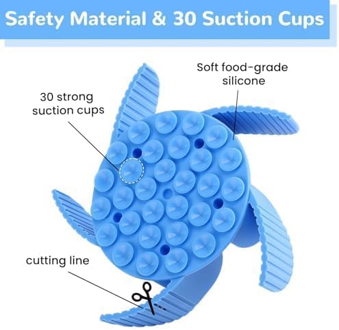 MateeyLife Slow Feeder Dog Bowls Insert with Suction Cups, Cuttable Design for Large & Medium Breeds, Fit for Regular Elevated, Compatible with Metal and Ceramic Dog Bowls for Slow Eating (Blue)