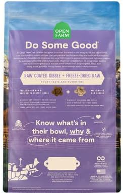Open Farm, RawMix Grain-Free Dry Dog Food for Large Breeds, Protein-Packed Kibble Coated in Bone Broth with Freeze Dried Raw Chunks, Salmon Chicken & Turkey, Large Breed Recipe, 20lb Bag