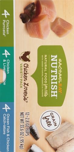 Rachael Ray Nutrish Premium Wet Cat Food, Chicken Lovers Variety Pack, Grain Free, 2.8 Oz. Tub, Pack Of 12