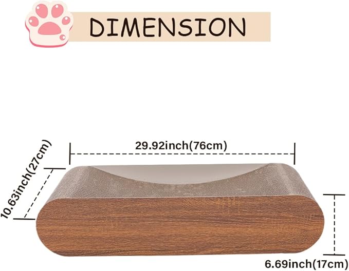 FluffyDream Cat Scratcher Cardboard, Scratching Pad House Bed Furniture Protector, Infinity Shape (Wood, Reversible Wood)