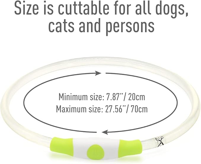 Colaseeme LED Dog Collar, Light Up Dog Collar 1 Count USB Rechargeable TPU Glow Safety Dog Necklace Light, Dog Lights for Small Medium Large Dogs, Please Do Not Use Fast Charging (Green)