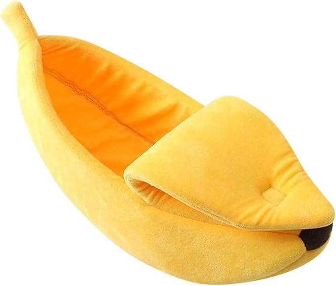 Banana Pet Bed Cute Funny Banana Bed Medium Size for Dogs, Indoor Cats, Small Animals, Christmas Pet Bed Lovely Pet Supplies for Cats Kittens