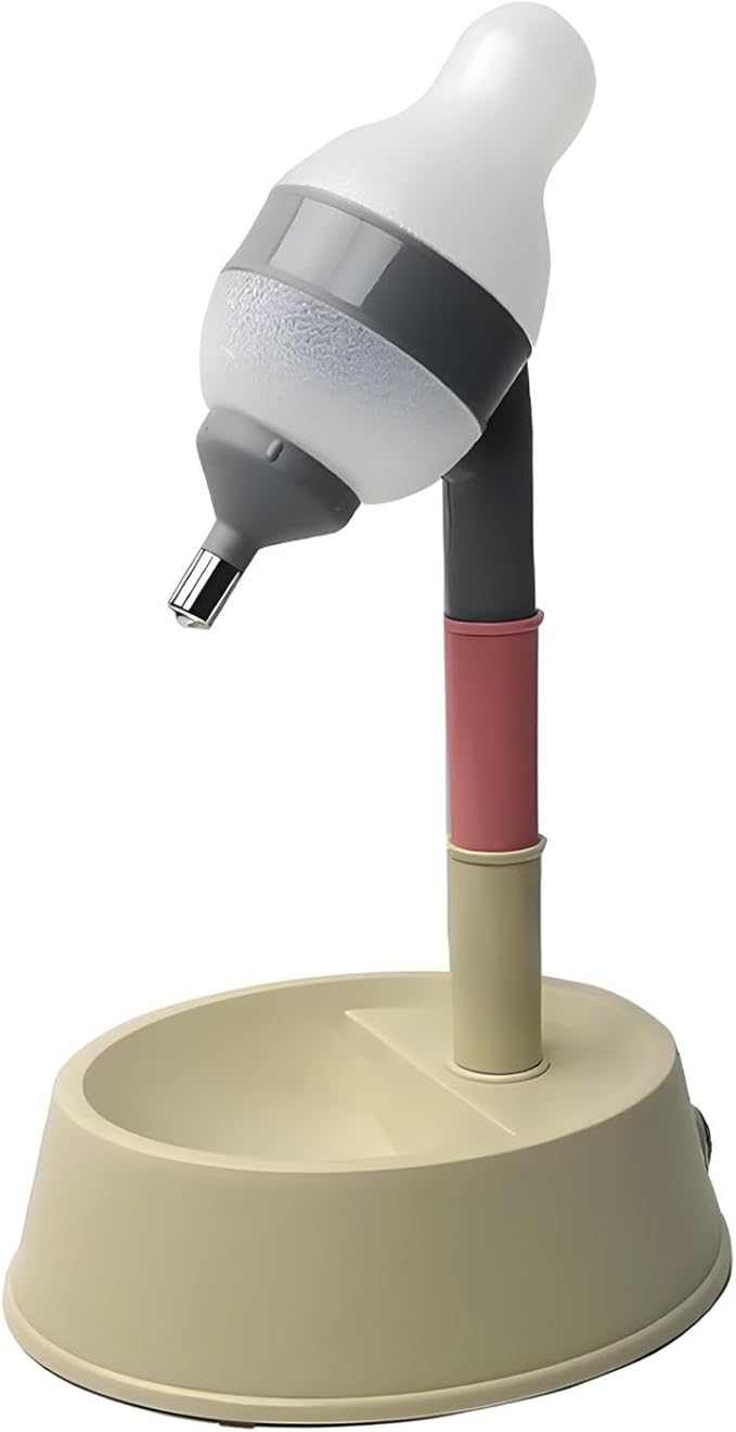 NACOCO Pet Standing Water Dispenser Cat Dog Standing Bowl with Detachable Pole Automatically Feeding Water Height Adjustable(Green-Grey)