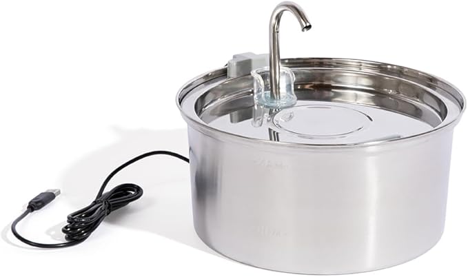 The KittySpout Stainless Steel Wireless Cat Water Fountain, 4L/108oz