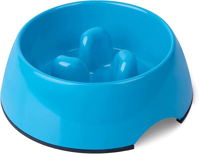 SUPERDESIGN Slow Feeder Dog Bowl Cat Bowl 1/2 Cup Slow Feeding Dog Bowl for Small Medium Breed Anti Gulping Healthy Eating Interactive Bloat Stop Alternative Non Slip Puzzle Dog Food Bowl, Blue