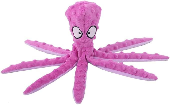 OUANGANC Octopus Dog Squeaky Toy No Stuffing Crinkle Paper in Legs for Small, Medium, and Large Breeds, Durable Puppy Chew Toys for Aggressive Chewers