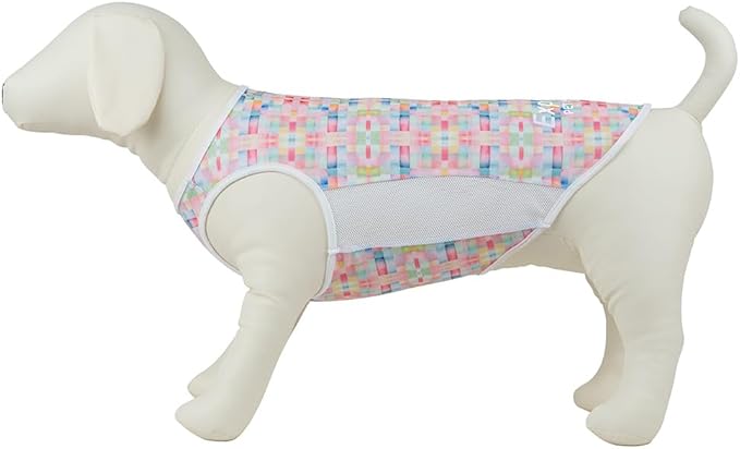 Sun Protection Dog Shirts, Breathable Cooling Vest for Summer Lightweight Quick Dry and Insert Prevention Cotton Tank Top for Small Medium Large Pet Outdoor, Hiking (Candy Patch, Small)