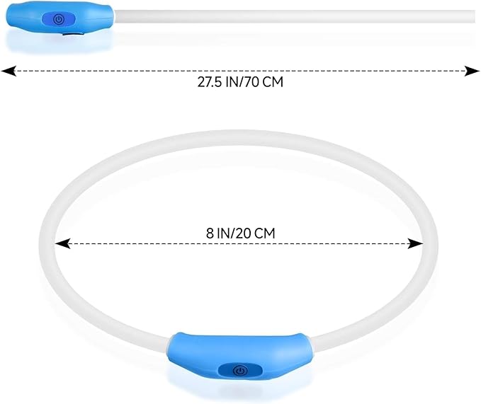 2-Pack LED Dog Collar, Light Up Dog Collars,Rechargeable Dog Lights for Night Walking,Universal, Reusable Safety Necklace for Small Medium Large Dogs RED&Pink