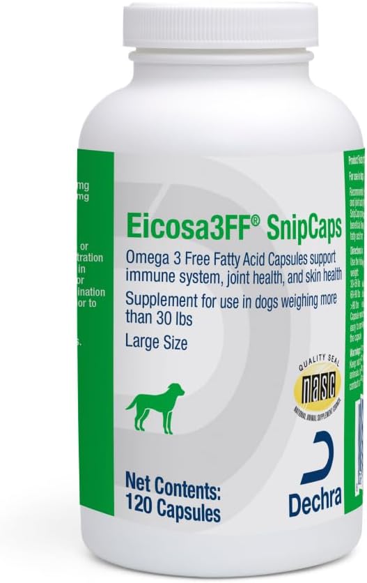 SnipCaps Omega 3 Free Fatty Acid Capsules for Dogs - Large, 120 ct