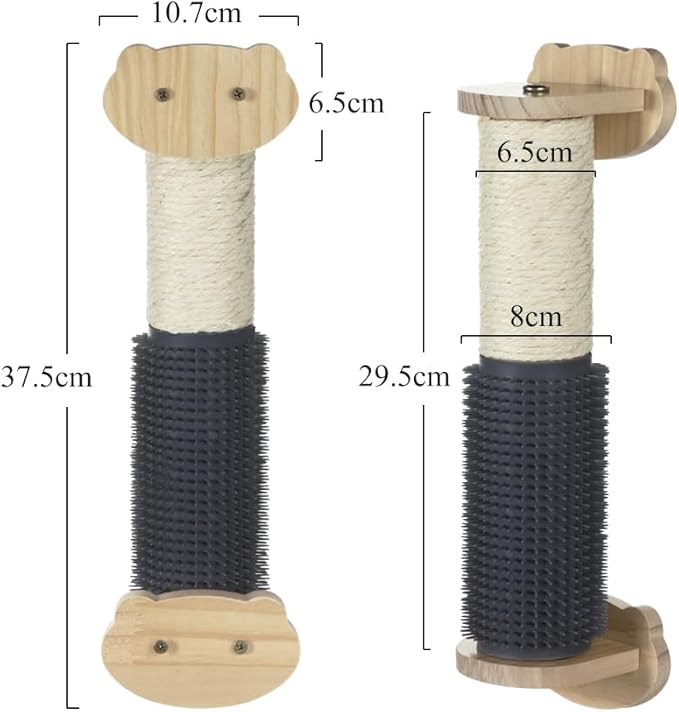 haozaikeji Cat Scratching Post for Crate Cage, Cage Mount Cat Scratcher Cage Scratcher Pole Natural Sisal Cat Scratching Post with Self Groomer and Massager for Indoor Cats Kitten