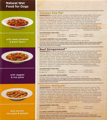 Rachael Ray Nutrish Wet Dog Food Variety Pack Hearty Recipes, 6-8 oz. Tubs, 2 Count