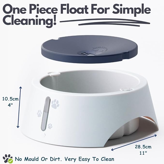 BARKING&MAD no Spill Water Bowl for Dogs 73.9oz (2.1L) - Anti-gulping, Slow Water Feed Dispenser for Large and Medium-Sized Breeds for Slow Drinking and Messy gulping Sloppy Drinkers