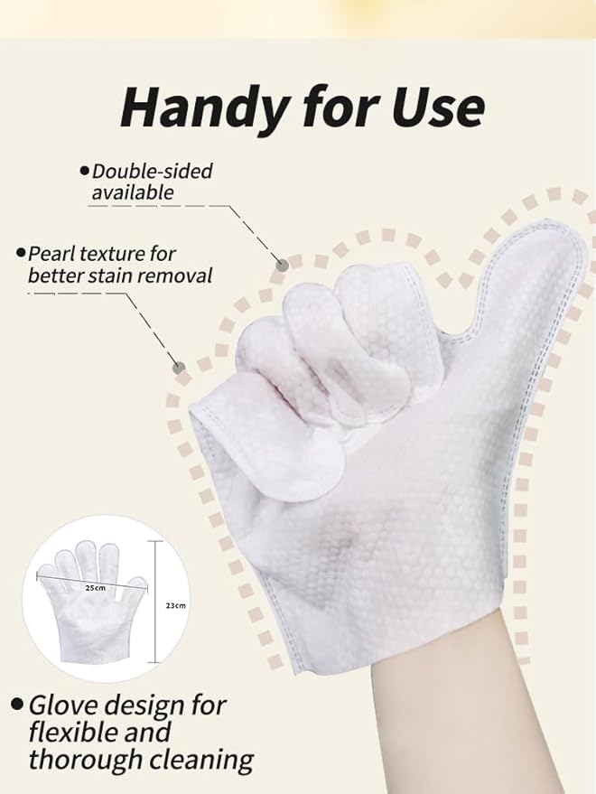 Pet Grooming Glove Wipes, 20pcs pack,Fragrance Free, Hypoallergenic Dog Cat Cleaning Glove Wipes, Odor Removing, No-Rinse Formula, Large Size Thickened Gloves for Dog Bath, Daily Care, Traveling