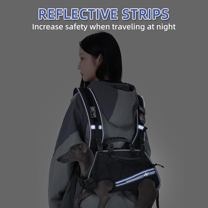 Dog Backpack Carrier for Small Dogs,Dog Lift Harness,Adjustable Padded Breathable Straps, Disabled, Joint Injuries, Arthritis, Loss of Stability,L(18.5-29.5LBS)