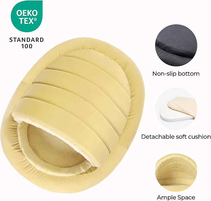 BALANCE 2 in 1 Cat Bed Cave for Kittens and Small Dogs, Cat Tents for Indoor Cats, Covered Cat Beds with Removable Cushion, Calming Cat Nest, Cat Hideaway, Washable Cat House with Non-Slip Bottom