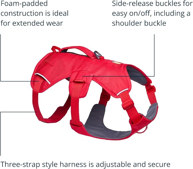 Ruffwear, Web Master, Multi-Use Support Dog Harness, Hiking and Trail Running, Service and Working, Everyday Wear, Red Canyon, Large/X-Large