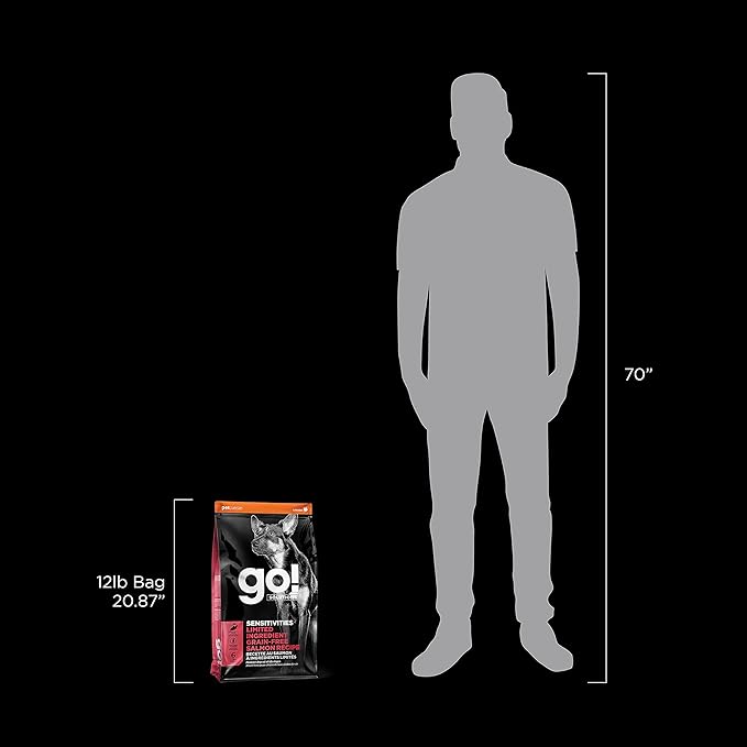Go! Solutions Sensitivities Limited Ingredients, Grain-Free Dry Dog Food, Salmon Recipe for Sensitive Stomach, 12 lb Bag