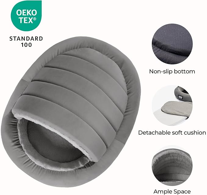 BALANCE 2 in 1 Cat Bed Cave for Kittens and Small Dogs, Cat Tents for Indoor Cats, Covered Cat Beds with Removable Cushion, Calming Cat Nest, Cat Hideaway, Washable Cat House with Non-Slip Bottom