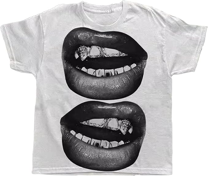 Graphic Tees Y2k Baby Tee Teens 2000s Vintage T Shirts Emo Grunge Printed Summer Crop Tops 2024