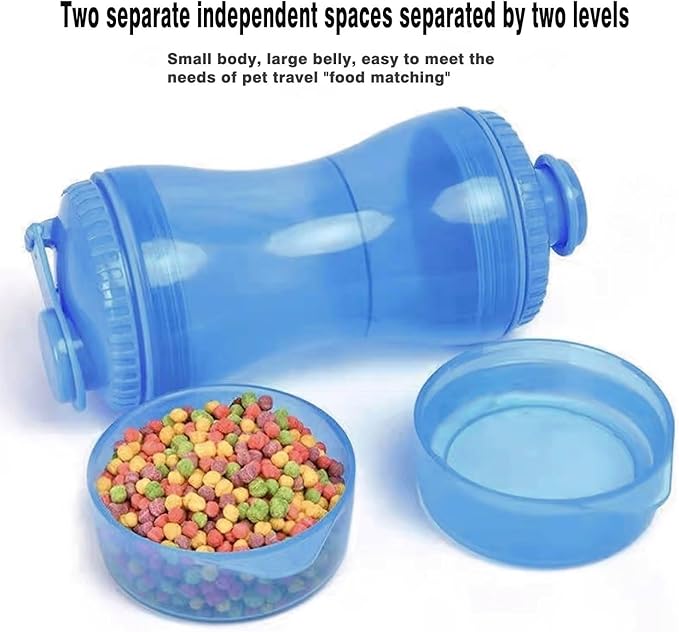 Automatic Dog Cat Feeder and Water Dispenser, 2 in 1 Gravity Food Feeder and,Waterer Set with Pet Food Bowl for,Small Medium Dog Puppy Kitten - A Dual-use cup1;Pet toys2.4PCS