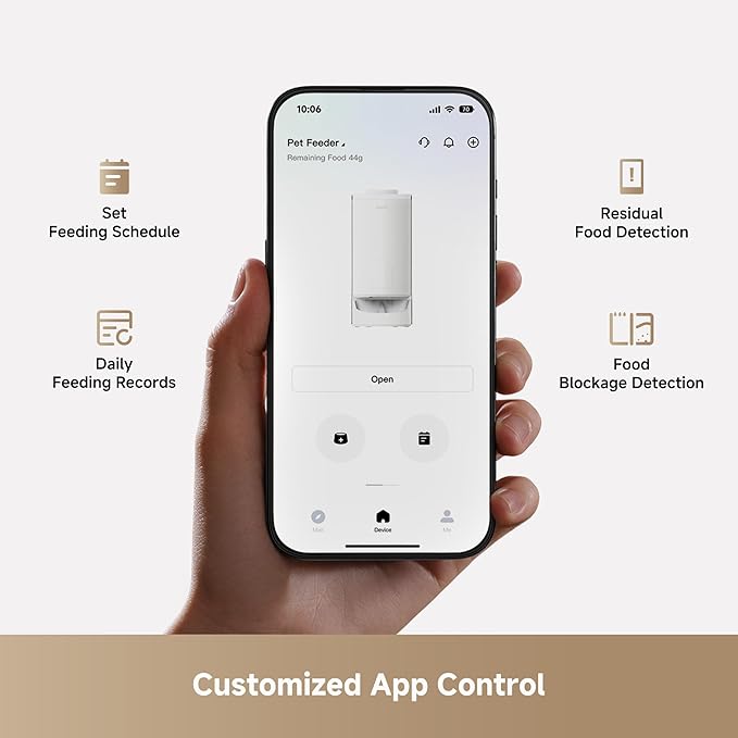 MOVA PF10 Pro Automatic Cat Feeder, 3.4L Cat Food Dispenser with Stainless Steel Weighing Bowl, APP Control Remote Feeding, Detachable for Easy Clean, Dual Power Supply Pet Feeder for Cats Dogs