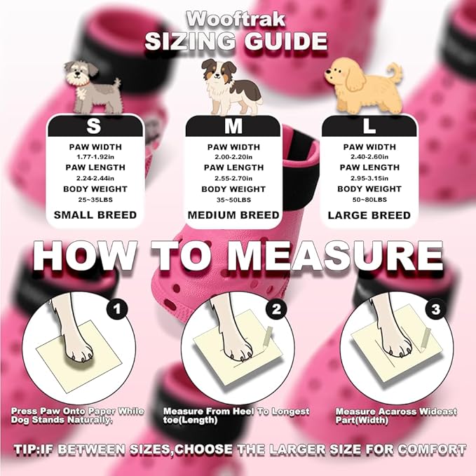 Dog Shoes Breathable Dog Shoe for Hot Pavement, Dog Booties and Paw Protectors, Non-Slip Waterproof Dog Sandals Boots (Pink+Black, L: (3.1’’x2.5'')(L*W))