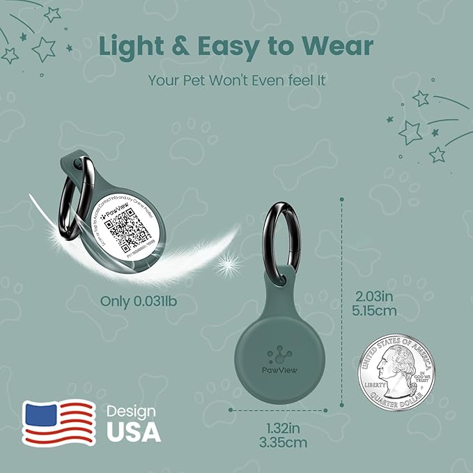 Dog ID Tag with QR Code & NFC, Silent Silicone Dog Name Tags Personalized for Pets- Scan QR for Instant Location Alert, Emergency Contact and Modifiable Pet Profile (Green)