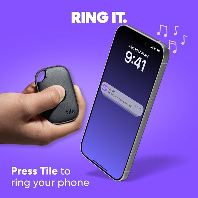Tile by Life360 Pro - Powerful Bluetooth Tracker, Key Finder and Item Locator for Keys Bags, and More. Both iOS and Android Compatible. Phone Finder. 4-Pack (Black/White)