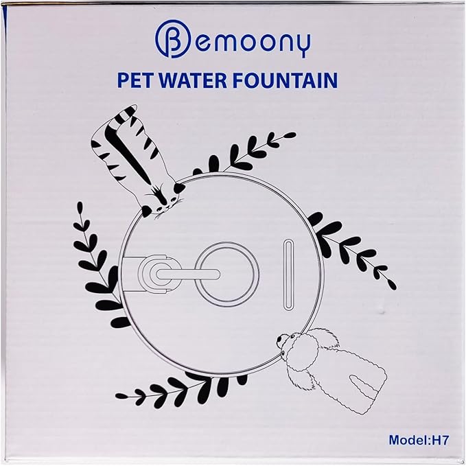 Cat Water Fountain: 108oz/3.2L Cat Fountain Super Silent Pet Water Fountain - Water Fountains for Cats Indoor - Faucet Cat Fountain- Suitable for Cats and Dogs - with 6 Filters & 3 Sponges