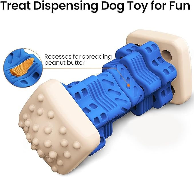 Indestructible Dog Toys for Aggressive Chewers, Tough Dog Chew Toys, Cognitive Dog Toys with Beef Flavor, Enrichment Toys for Dogs for Large Medium Small Dogs