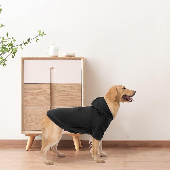 BINGPET Dog Hoodie, Fleece Lined Fall Cold Winter Soft Warm Puppy Sweatshirt with Leash Hole, Dog Sweaters Outfit,Pullover Happy Hoodie for Small Medium Large Dogs Cats