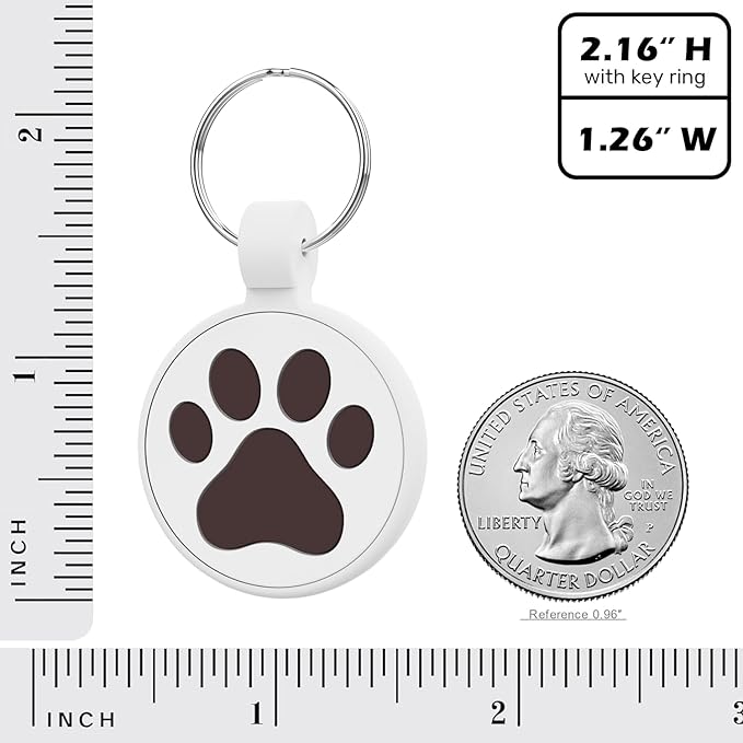 QR Code Cat Tag, Modifiable Pet Online Profile, Multiple Emergency Contact, Scannable QR Code, Instant Location Email Alert, Collar Accessories (Medium to Large Breeds - 1.25", White)
