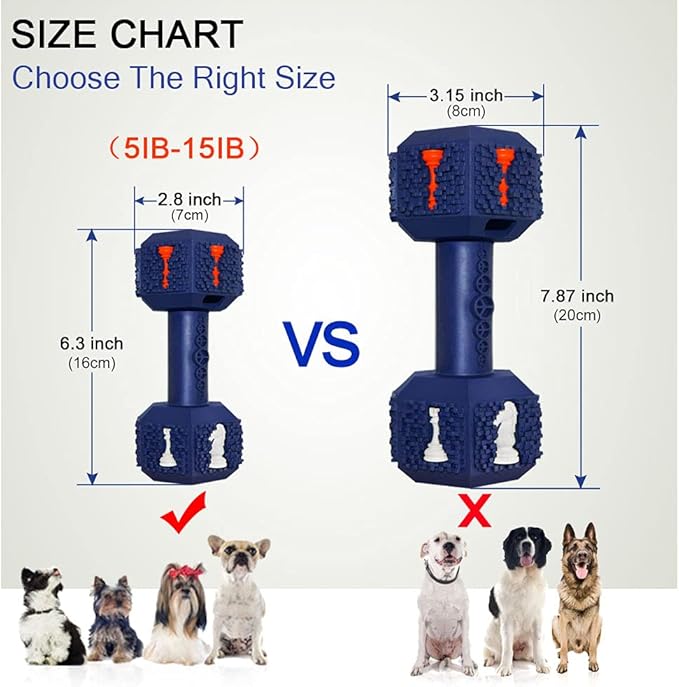 Dog Chew Toys for Aggressive Chewers,Food Grade Non-Toxic Dental Pet Toy,Tough Durable Indestructible Dog Toys for Small Dogs.Blue(8IB-15IB)