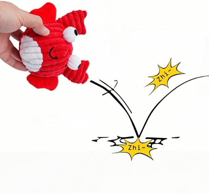 Dog Toys for Aggressive Chewers,Squeaky Dog Toys to Keep Them Busy,No Stuffing Interactive Dog Chew Toys,Suitable for Medium,Large and Small Dogs(red Crabs)