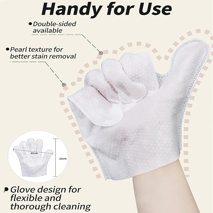 Pet Glove Wipes, Pet Grooming Gloves - for Dog Cat Hair Removal, Bathing & Deshedding, Cleaning Glove for Dog and Cat Paws, Body and Butt, Ear, Eye, Daily Care and Travel,Thickened-20PCS
