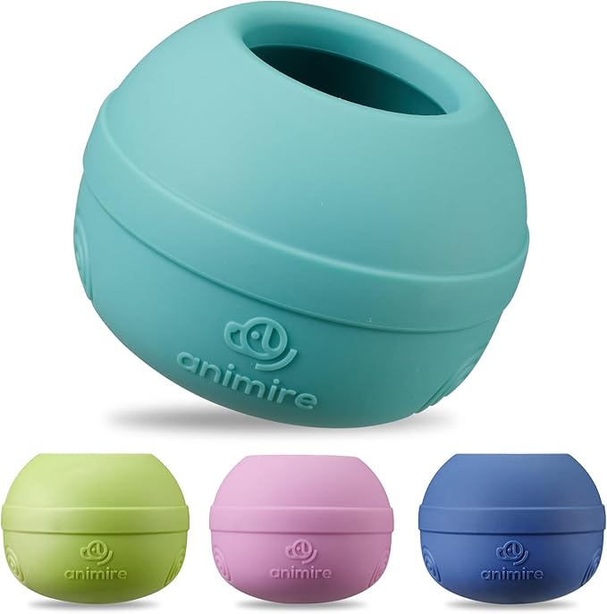 Long-Lasting Interactive Dog Lick Toy, Stuffable Dog Enrichment to Keep Dogs Busy, Wobbly Treat Dispensing Freezable Licking Toys, Food-Grade Safe (Teal Blue,S)