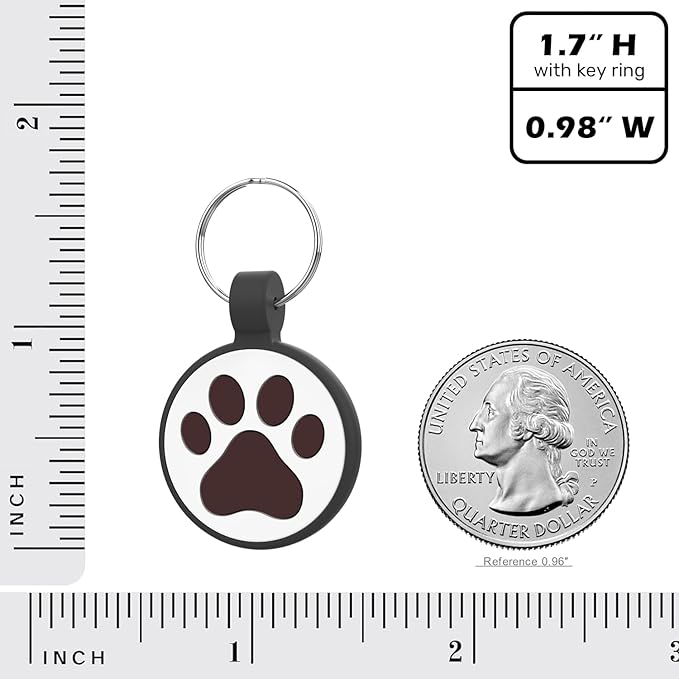 QR Code Cat Tag, Modifiable Pet Online Profile Display Page, Multiple Emergency Contact, Silent Silicone, Collar Accessories, Personalized Cat Tag (Small Breeds - 1", Black & Rose)