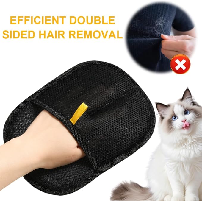 4 Packs Pet Hair Remover Glove, High-Efficiency Removal Pet Hair, Reusable Cat & Dog Hair Remover for Carpets, Clothing, car Cushions, Sofas, pet beds, Furniture, Cat Grooming Gloves