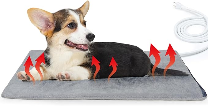 Pet Heating Pad for Cats and Small Dogs,Heated Cat Bed,Auto Temperature Control Waterproof Indoor Electric Pet Heating Pads for Cats with Chew Resistant Cord,20 * 16inch