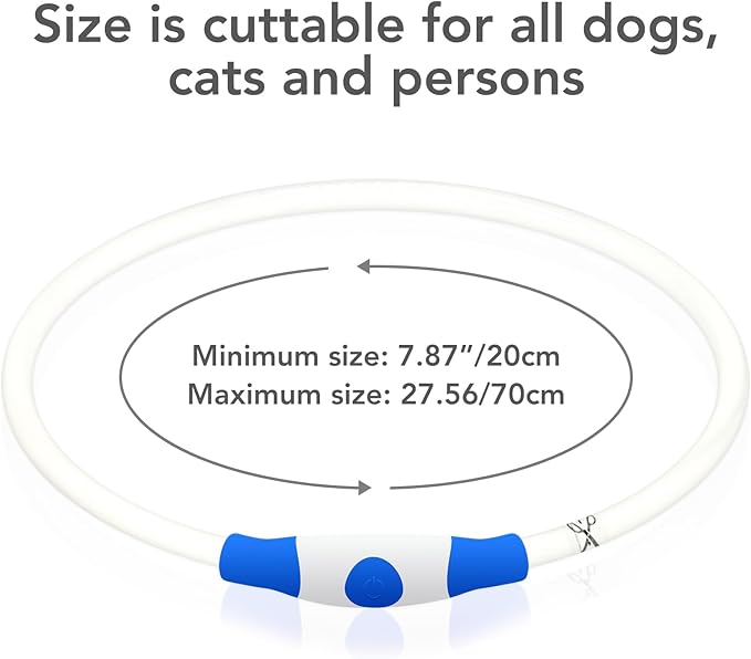 Colaseeme LED Dog Collar Light Up Dog Collars 1 Count USB Rechargeable TPU Glow Safety Basic Dog Collars for Large Medium Small Dogs (Purple)