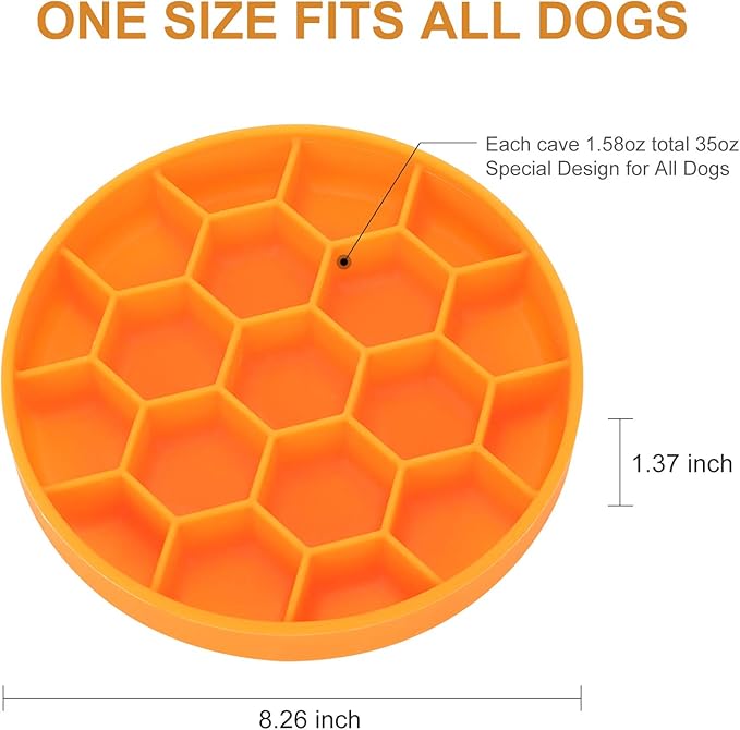 Pawow Slow Feeder Dog Bowls, Silicone Dog Bowl with Suction Cup for Fast Eaters, Non-Slip & Dishwasher Safe, Reduces Anxiety, Slow Feeding Bowl for Small Medium Large Breed Pet