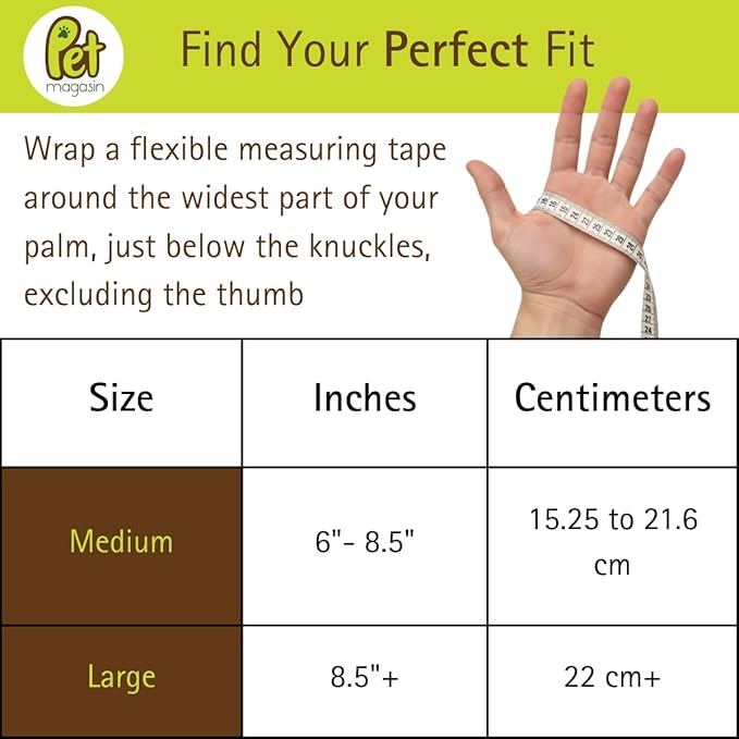 PET MAGASIN® Durable Gentle Dog Washing Gloves (1-Pair) - Premium Pet Grooming Gloves for Dogs, Cats & Horses | Dog Scrubber for Bath | Cat Hair Remover Glove | Bathing Brush (Black, Large)