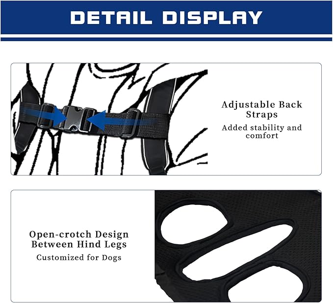 Dog Backpack Carrier - Spine-Friendly for Small to Midium Dogs (8-18 lbs), Horizontal Design Dog Carrier with Adjustable Back Straps,Legs-Out Comfort for Travel/Hiking/Cycling (Black, Size M)