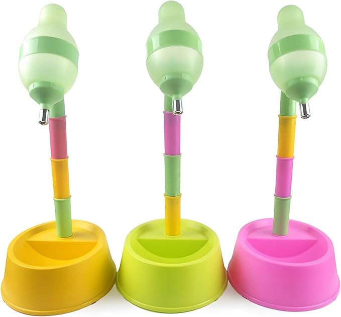 NACOCO Pet Standing Water Dispenser Cat Dog Standing Bowl with Detachable Pole Automatically Feeding Water Height Adjustable (Red)