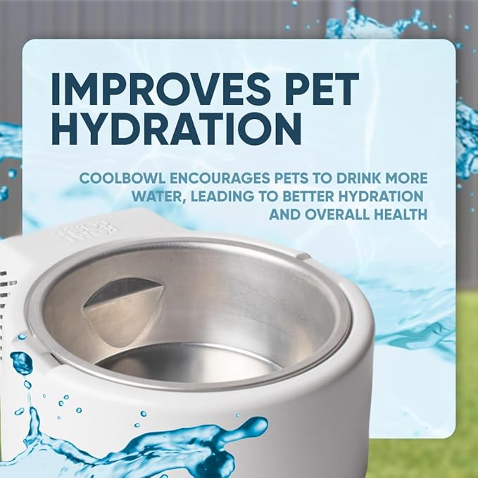 1.2L Cooling Dog Water Bowl – Plug-in Refrigerated Pet Bowl for Large, Medium, Small Dogs – Non-Slip Base, Dishwasher Safe, Keeps Water Cold for Summer Hydration (Pink)