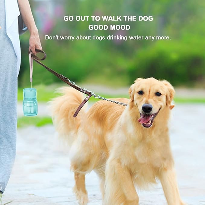 Portable Dog Water Bottle - Foldable Dog Water Dispenser | Leak Proof & Food Grade Plastic Travel | Pet Water Bottle for Cat Outdoor Walking Hiking Travel(US) (Blue, 12oz)