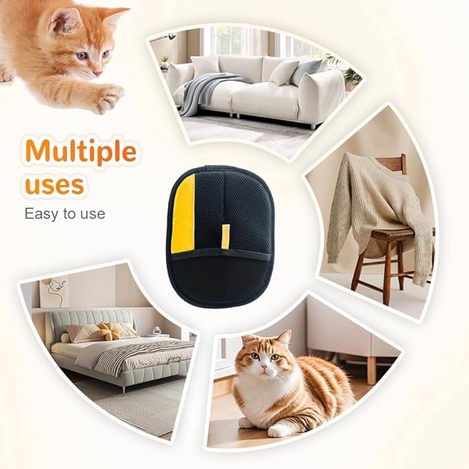 MYY Pet Hair Removal Glove, Electrostatic Pet Hair Removaler Gloves for Cats & Dogs, Furniture, Couch, Carpet, Car Seat, Clothing and Bedding, Pet Grooming Tool Upgraded Version