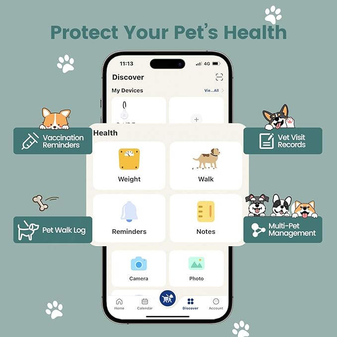 Dog ID Tag with QR Code & NFC, Silent Silicone Dog Name Tags Personalized for Pets- Scan QR for Instant Location Alert, Emergency Contact and Modifiable Pet Profile (Green)