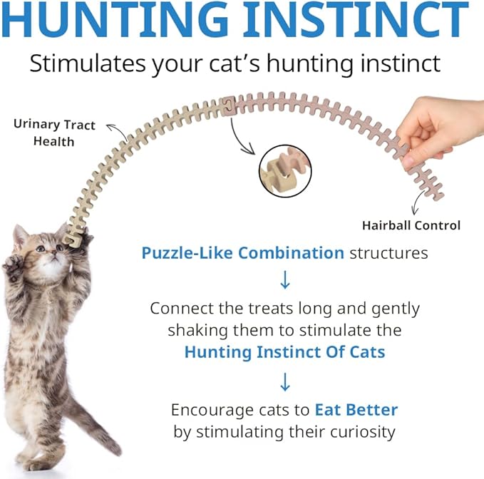CATZZLE Cat Treats, Dental Chews for Indoor Cats, Cat Teeth Cleaning, Dental Care Snacks - Hairball Control (Salmon Flavor) (5 Sticks (Pack of 1))